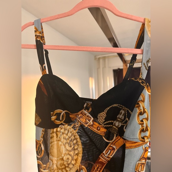 Fashion Nova: Body Suit. Chain Link designs. Sheer. - Picture 3 of 3